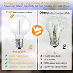 50Ft Outdoor String Lights, G40 Globe Patio Lights with 25+2 Waterproof LED Hanging Plastic Bulbs for Gazebo, alternate view