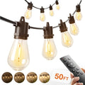 50FT Outdoor String Lights LED with Remote Dimmable Waterproof