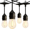 50FT Outdoor String Lights, S14 Waterproof Patio Lighting, Black in Black