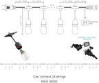 50FT Outdoor String Lights, S14 Waterproof Patio Lighting, Black in Black, alternate view 4