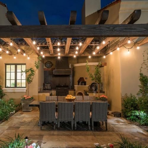 50FT Outdoor String Lights, S14 Waterproof Patio Lighting, Black in Black, alternate view 6