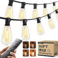 50FT Outdoor String Lights ST38 LED with Remote Waterproof Dimmable