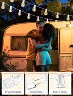 50FT Outdoor White String Lights with 20 Clear Bulbs, G40 Globe Patio String Lights for Indoor/Outdoor, alternate view 4
