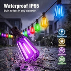 50FT Plug-in String Lights, Fixed 5-Color ST38 Bulbs, Bluetooth & Remote, alternate view 6