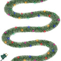 50FT Pre-lit Christmas Green Garland, Lighted Artificial Pine Garlands with 100 Count Multicolor Mini Lights
