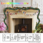 50FT Pre-lit Christmas Green Garland, Lighted Artificial Pine Garlands with 100 Count Multicolor Mini Lights, alternate view