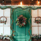 50FT Pre-lit Christmas Green Garland, Lighted Artificial Pine Garlands with 100 Count Multicolor Mini Lights, alternate view