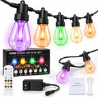 50FT RGB Smart Outdoor String Lights, APP & Remote Patio Lights