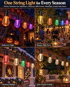 50FT RGB Smart Outdoor String Lights, APP & Remote Patio Lights, alternate view 2