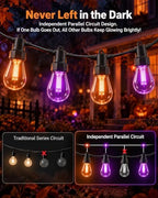 50FT RGB Smart Outdoor String Lights, APP & Remote Patio Lights, alternate view 4