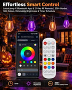 50FT RGB Smart Outdoor String Lights, APP & Remote Patio Lights, alternate view 6