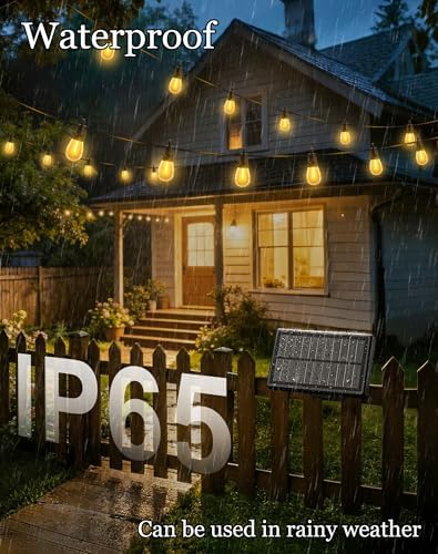 50ft Solar Powered Lights Outdoor - Waterproof String Light Outside Patio, alternate view 2