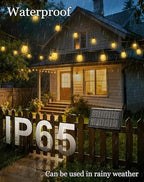 50ft Solar Powered Lights Outdoor - Waterproof String Light Outside Patio, alternate view 2