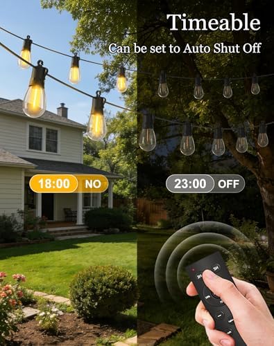 50ft Solar Powered Lights Outdoor - Waterproof String Light Outside Patio, alternate view 5