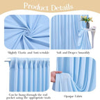 50ft x 10ft Blue Backdrop Curtains, Baby Blue Drapes for Backdrop Draping Fabric Wedding Birthday Party Baby, alternate view