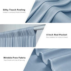 50ft x 10ft Dusty Blue Backdrop Drapes for Wedding Parties, 10 Panels Wrinkle-Free Polyester Fabric Background, alternate