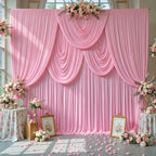 50ft x 10ft Pink Backdrop Curtains, Baby Pink Drapes for Backdrop Fabric in 50 ft X 10 ft(10 Panels 5ft X 10ft), alternate