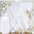 50ft x 10ft White Backdrop Curtain Panels for Parties, Thick Polyester 10 Panels Wedding Photo Backdrop Drapes