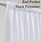 50ft x 10ft White Backdrop Curtain Panels for Parties, Thick Polyester 10 Panels Wedding Photo Backdrop Drapes, alternate