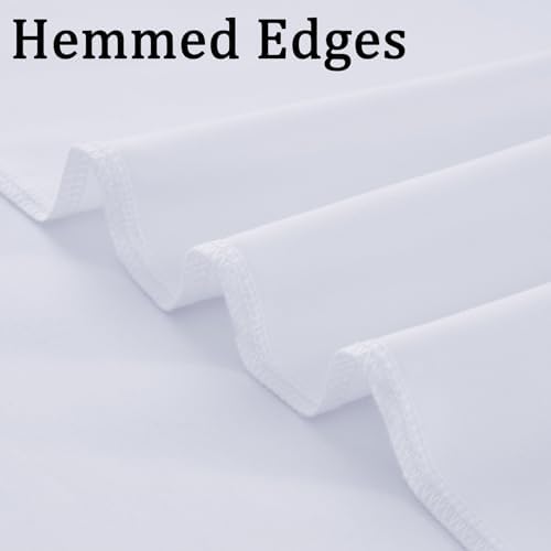 50ft x 10ft White Backdrop Curtain Panels for Parties, Thick Polyester 10 Panels Wedding Photo Backdrop Drapes, alternate