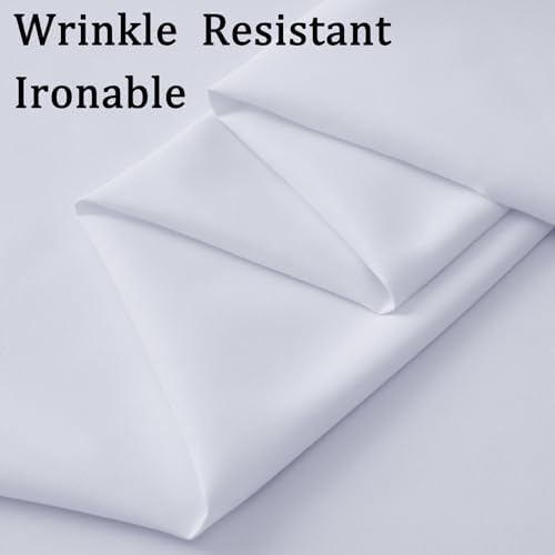 50ft x 10ft White Backdrop Curtain Panels for Parties, Thick Polyester 10 Panels Wedding Photo Backdrop Drapes, alternate
