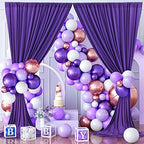 50ft x 10ft Wrinkle Free Purple Backdrop Curtains for Parties, Soft Silk Polyester Wedding Backdrop Drapes,10, alternate view
