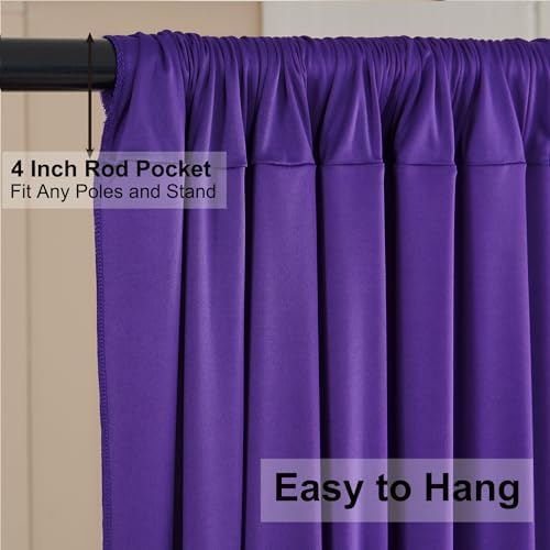 50ft x 10ft Wrinkle Free Purple Backdrop Curtains for Parties, Soft Silk Polyester Wedding Backdrop Drapes,10, alternate view