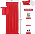 50ft x 10ft Wrinkle Free Red Backdrop Curtains for Parties, Polyester Photo Backdrop Drapes 10 Panels 5x10ft for, alternate