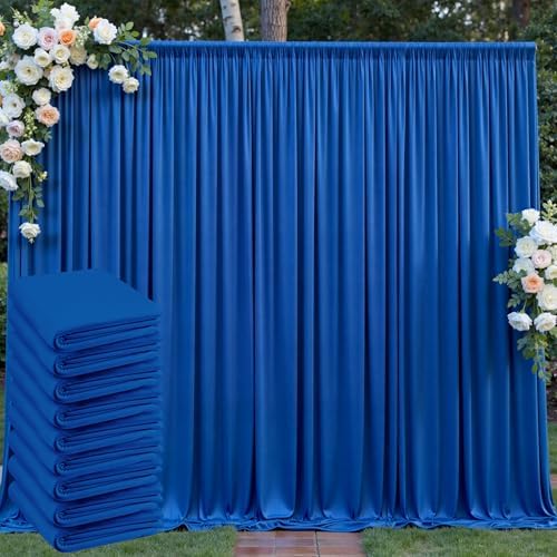 50ft x 10ft Wrinkle Free Royal Blue Backdrop Curtain for Party, Polyester Royal Blue Photo Backdrop Drapes 10