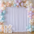 50ft x 10ft Wrinkle Free White Backdrop Curtains for Parties Wedding, 10 Panels 5x10ft Silky Soft Polyester, alternate view 5