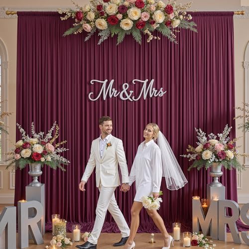 50ft x 12ft Burgundy Backdrop Curtains for Parties, Wrinkle Free 10 Panels Photo Backdrop Drapes Back Drop Cloth, alternate