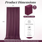 50ft x 12ft Burgundy Backdrop Curtains for Parties, Wrinkle Free 10 Panels Photo Backdrop Drapes Back Drop Cloth, alternate