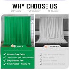 50ft x 12ft Green Wrinkle-Free Backdrop Curtain for Wedding Parties, Thick Polyester 10 Panels 5x12ft for, alternate view 4
