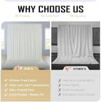 50ft x 12ft Ivory Wrinkle-Free Backdrop Curtain for Wedding Parties, Thick Polyester 10 Panels 5x12ft for, alternate view 3