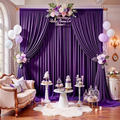 50ft x 12ft Purple Backdrop Curtains for Parties, Wrinkle Free 10 Panels Photo Backdrop Drapes Back Drop Cloth, alternate