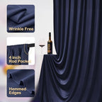 50ft x 12ft Wrinkle Free Navy Blue Backdrop Curtains for Parties, 10 Panels 12FT Long Photo Backdrop Drapes, alternate view 3