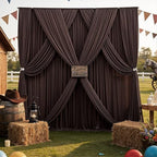 50ft x 15ft Brown Backdrop Curtain for Wedding Party 10 Panels 5x15ft Wrinkle Free Silky Polyester Backdrop, alternate view 6