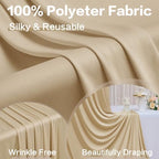 50ft x 15ft Champagne Backdrop Curtain for Wedding Party 10 Panels 5x15ft Wrinkle Free Silky Polyester Backdrop, alternate