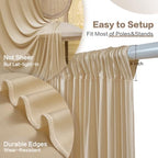 50ft x 15ft Champagne Backdrop Curtain for Wedding Party 10 Panels 5x15ft Wrinkle Free Silky Polyester Backdrop, alternate