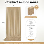 50ft x 15ft Champagne Backdrop Curtains for Wedding Parties, 10 Panels Extra Long Wrinkle Free Fabric Drapes, alternate view