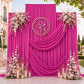 50ft x 15ft Hot Pink Backdrop Curtains for Wedding Parties, 10 Panels Extra Long Wrinkle Free Fabric Drapes