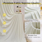 50ft x 15ft Ivory Backdrop Curtains for Wedding Parties, 10 Panels Extra Long Wrinkle Free Fabric Drapes Photo, alternate
