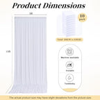 50ft x 15ft White Backdrop Curtains for Wedding Parties, 10 Panels Extra Long Wrinkle Free Fabric Drapes Photo, alternate