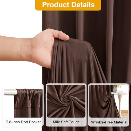 50FT x 15FT Wrinkle-Free Brown Backdrop Curtains for Wedding, 10 Panels Brown Fabric Photo Background Drapes for, alternate