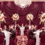 50FT x 15FT Wrinkle-Free Burgundy Backdrop Curtains for Wedding, 10 Panels Burgundy Fabric Photo Background, alternate view 4