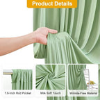 50FT x 15FT Wrinkle-Free Sage Green Backdrop Curtains for Wedding, 10 Panels Sage Green Fabric Photo Background, alternate