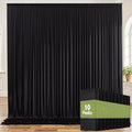 50ft x 8ft Wrinkle Free Black Backdrop Curtains for Parties, 10 Panels 5ftx8ft Polyester Photo Backdrop Drapes