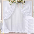 50ft x 8ft Wrinkle Free White Backdrop Curtains for Parties, 10 Panels 5ftx8ft Polyester Photo Backdrop Drapes