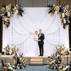 50ft x 8ft Wrinkle Free White Backdrop Curtains for Parties, 10 Panels 5ftx8ft Polyester Photo Backdrop Drapes, alternate