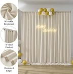 50ftx10ft Beige Backdrop Curtain for Parties, Thick Polyester 10 Panesl 10 ft Long Wedding Photo Backdrop Drapes, alternate